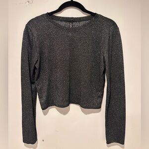 Glitter black crop top